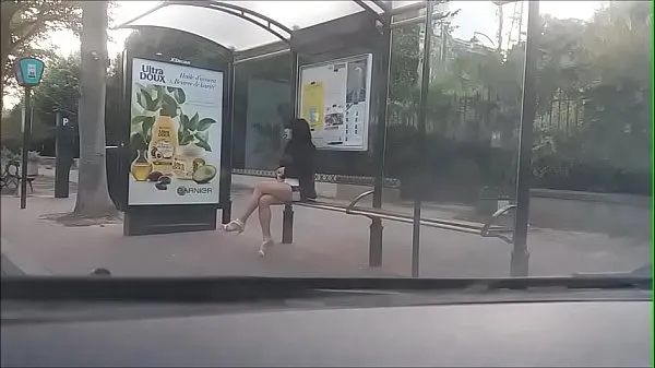 Tonton bitch at a bus stop mega Tube