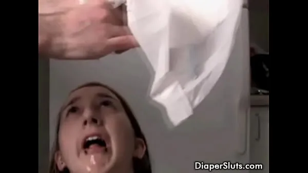 Watch y. slut drinking her piss from diaper mega Tube