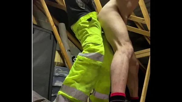 Watch Skinny twink Sucks chavy traide massive cock in work mans unifrom on site mega Tube