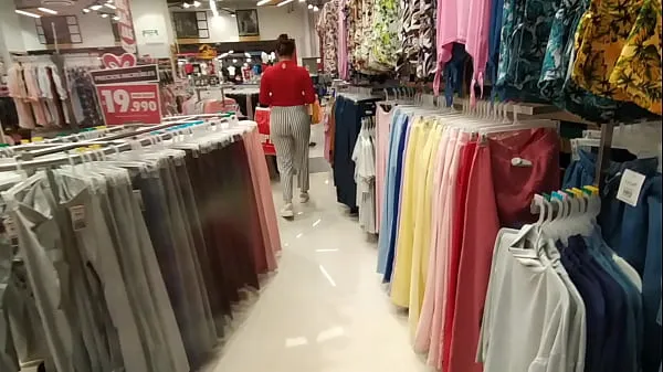 I chase an unknown woman in the clothing store and show her my cock in the fitting rooms mega Tube'u izleyin