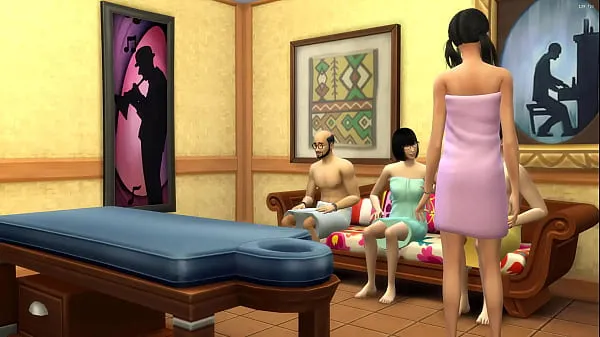 دیکھیں Japanese Stepdad together with stepdaughter, wife and stepson give each other erotic massage میگا ٹیوب