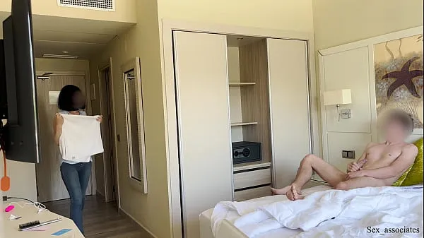 Watch Public Dick Flash. Hotel maid was shocked when she saw me masturbating during room cleaning service but decided to help me cum mega Tube