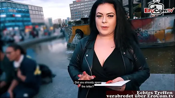 German fat BBW girl picked up at street casting mega Tube'u izleyin